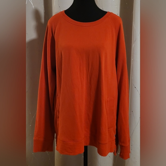 ​Lilly Pulitzer Luxletic Beach Comber Pullover Ruby Red Gold Zips Size XL - Picture 2 of 15